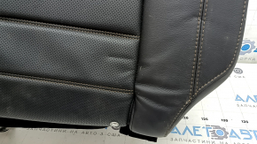 Rear seat backrest, 2nd row, left, Mazda CX-5 19-22, black leather, perforated, with brown stitching, without headrest, dented, cracked, needs cleaning