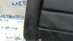 Rear seat backrest, 2nd row, left, Mazda CX-5 19-22, black leather, perforated, with brown stitching, without headrest, dented, cracked, needs cleaning