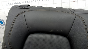 Rear seat backrest, 2nd row, left, Mazda CX-5 19-22, black leather, perforated, with brown stitching, without headrest, dented, cracked, needs cleaning