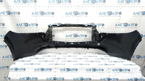 Front bumper, bare, Mazda CX-5 22-25, without parking sensors, blue, torn, broken fasteners, scratches, missing fragment