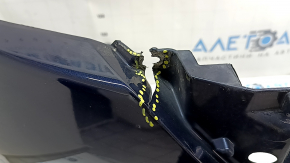 Front bumper, bare, Mazda CX-5 22-25, without parking sensors, blue, torn, broken fasteners, scratches, missing fragment