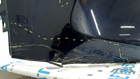 Front bumper, bare, Mazda CX-5 22-25, without parking sensors, blue, torn, broken fasteners, scratches, missing fragment
