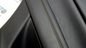Rear left door panel for Mazda CX-5 17-23 with black leather insert, black leather armrest, dark wood molding, with handle, scratches, abrasions
