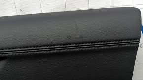 Mazda CX-5 17-23 BOSE front right door panel, with black leather insert, black leather armrest, dark wood molding, with handle, scratches, dent