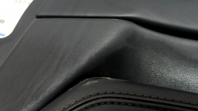 Mazda CX-5 17-23 BOSE front right door panel, with black leather insert, black leather armrest, dark wood molding, with handle, scratches, dent