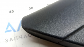 Door trim, rear left Volkswagen ID.4 21-22, black, brown leather armrest, glossy black insert, with handle, worn, paint peeled off the handle