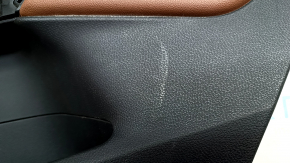 Door trim panel rear right Volkswagen ID.4 21-22 black, brown leather armrest, insert black gloss, with handle, scratches