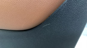 Front right door trim panel Volkswagen ID.4 21-22 black, brown leather armrest, glossy black insert, with handle, scratches