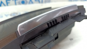 Audi A6 C7 12-18 center console pocket trim, wood grain (brown ash), 3-piece texture, scratches on chrome