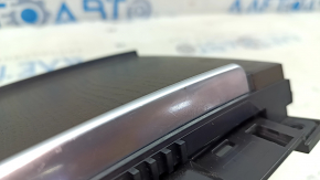 Audi A6 C7 12-18 center console pocket trim, wood grain (brown ash), 3-piece texture, scratches on chrome