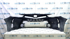 Bare front bumper for a Toyota Prius V 15-17, green, dents, peeling paint, cracks in the mounts