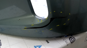 Bare front bumper for a Toyota Prius V 15-17, green, dents, peeling paint, cracks in the mounts