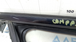 Jeep Compass 17-24 black upper rear left door molding with glass seal, scratches, dent