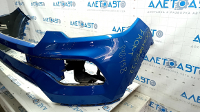 Jeep Compass 22-25 front bumper, bare upper part, without parking sensors, halogen fog lights, blue PBJ, scratches
