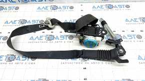 Mazda CX-5 21-25 black driver's seat belt with tensioner and gray fastener, water contact, rusty squib, needs cleaning