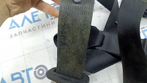 Mazda CX-5 21-25 black driver's seat belt with tensioner and gray fastener, water contact, rusty squib, needs cleaning
