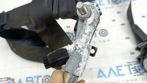 Mazda CX-5 21-25 black driver's seat belt with tensioner and gray fastener, water contact, rusty squib, needs cleaning