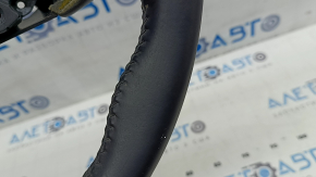 Naked steering wheel Mazda CX-5 20-25 black leather, without heating, with overlay, scratches, worn