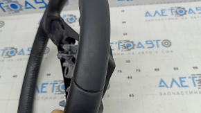 Naked steering wheel Mazda CX-5 20-25 black leather, without heating, with overlay, scratches, worn