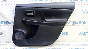 Rear right door panel for Toyota Prius V 15-17, black, leather insert, black, with handle, scratches