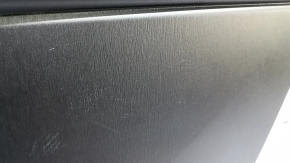 Rear right door panel for Toyota Prius V 15-17, black, leather insert, black, with handle, scratches