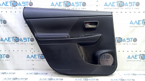 Rear left door panel for Toyota Prius V 15-17, black, black leather insert, with handle, scratches