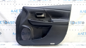 Front right door panel for Toyota Prius V 15-17, black, leather insert, with handle, scratches