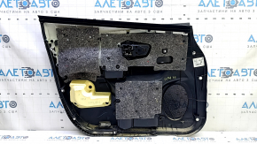 Front right door panel for Toyota Prius V 15-17, black, leather insert, with handle, scratches