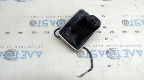 Jeep Compass 22-25 shifter cover, black leather, chrome trim, glossy black, scratches
