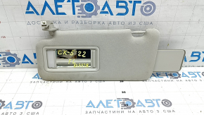 Left visor for Mazda CX-5 20-25, gray, with backlight, without hook, for cleaning
