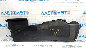 Left center console trim for Mazda CX-5 17-25, black, without frame and armrest, scratches, worn, broken mount