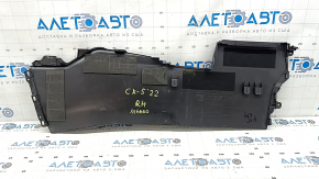 Right center console trim for Mazda CX-5 17-25, black, without frame and armrest, scratches, worn
