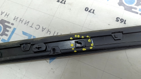 Upper right rear fender molding for a Jeep Compass 19-25, gloss black, broken, broken fasteners