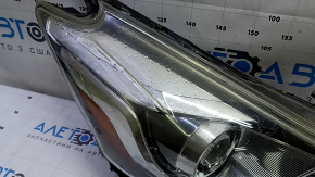 Toyota Prius V 15-17 right front headlight assembly (restored LED), water damage, damaged chrome frame