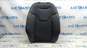 Jeep Compass 22-25 passenger seat upholstery, leather + cloth, black, white and black stitching, dented