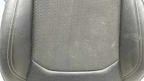 Driver's seat trim, lower part, Jeep Compass 22-25, leather + cloth, black, white and black stitching, ready to clean