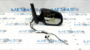 Right side mirror assembly for Mercedes W167 GLE 350 450 20-23 8+8+4, turn signal, heating, backlight, BSM, camera, black, scratches, contact with water, oxidized connectors