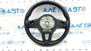 Mercedes W167 GLE 350 450 20-23 black leather steering wheel with heating, scratches, tears, dents