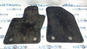 Set of Jeep Compass 17-24 black cloth floor mats, type 1, dry-cleanable