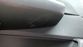 Honda CRV 23-25 black front left door panel, black leather armrest with orange stitching, glossy black molding, bumps, dents