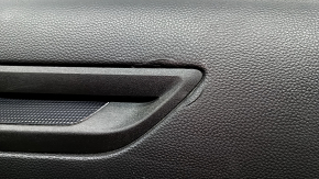 Honda CRV 23-25 front right door panel trim, black leather armrest with orange stitching, glossy black molding, bumps, dents