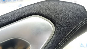 Upper center console trim for Mercedes W167 GLE 350 450 20-23, black leather with chrome, backlit, scratches