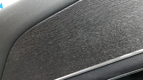 Door trim, rear left card, Mercedes W167 GLE 350 450 20-24, black leather, with non-working backlight, black leather armrest, gray wood insert, Burmester, without curtain, with handle, contact with