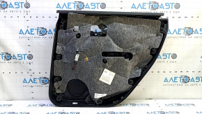 Black door trim panel, rear left, Audi Q7 16-19, black leather insert, black leather armrest, with window lift control