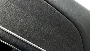 Door trim, rear right card, Mercedes W167 GLE 350 450 20-24, black leather, with non-working backlight, black leather armrest, gray wood insert, Burmester, without curtain, with handle, contact with