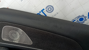 Door trim, rear right card, Mercedes W167 GLE 350 450 20-24, black leather, with non-working backlight, black leather armrest, gray wood insert, Burmester, without curtain, with handle, contact with