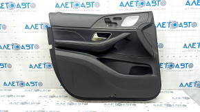 Door trim, front left card, Mercedes W167 GLE 350 450 20-24, black leather, with non-working backlight, black leather armrest, gray wood insert, Burmester, with handle, water contact, scratch