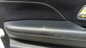 Door trim, front left card, Mercedes W167 GLE 350 450 20-24, black leather, with non-working backlight, black leather armrest, gray wood insert, Burmester, with handle, water contact, scratch