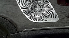 Door trim card front right Mercedes W167 GLE 350 450 20-24 black leather, with non-working backlight, armrest leather black, insert under gray wood, Burmester, with handle, contact with water, by