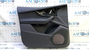 Black front left door panel for Audi Q7 16-19, black leather insert, black leather armrest